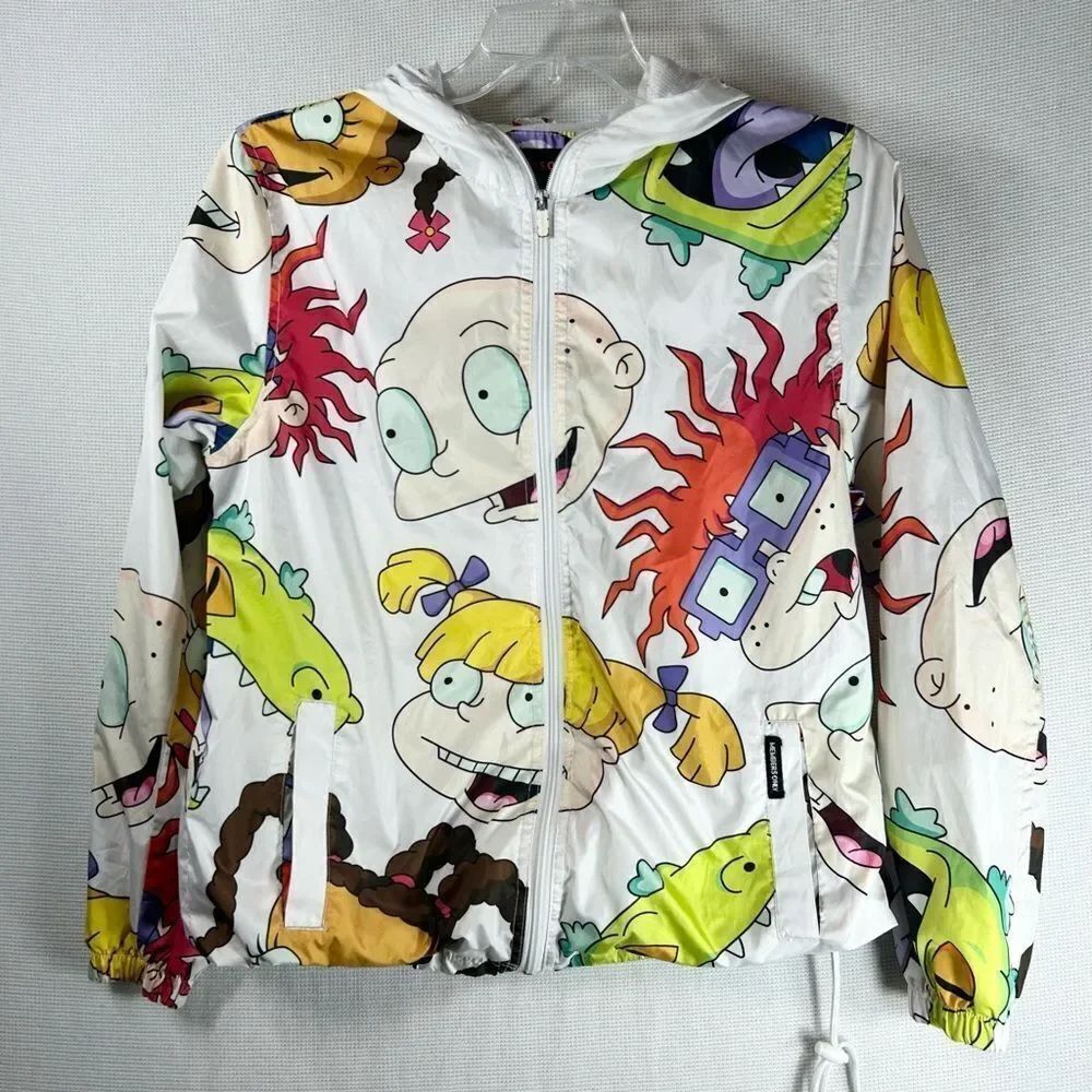 Members Only Nickelodeon Rugrats Jacket Small 90s Retro Windbreaker Hoodie Small